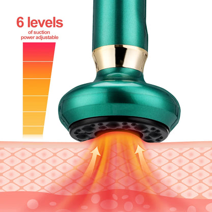 6/12 Gears Electric Cupping Massager Vacuum Suction Cup GuaSha Anti Cellulite Scraping Infrared Heat Body Slimming Massage