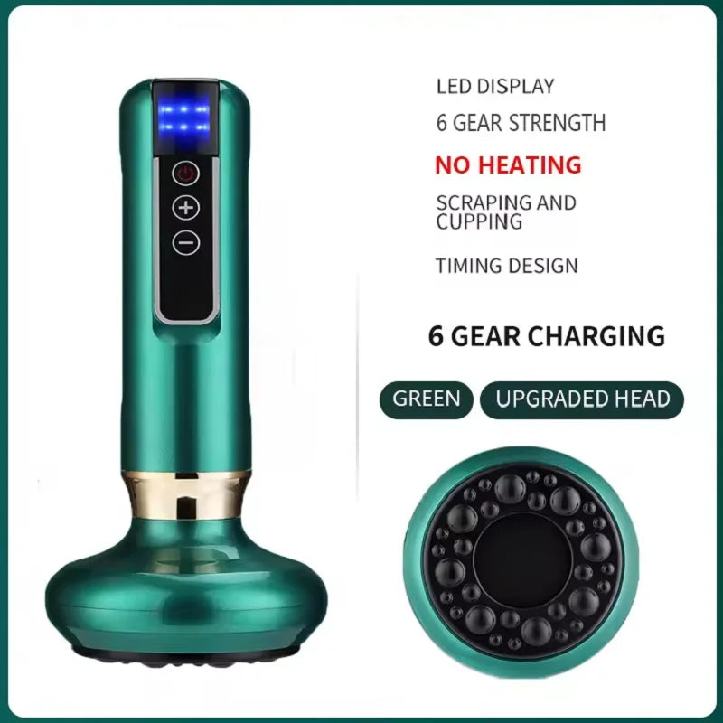 6/12 Gears Electric Cupping Massager Vacuum Suction Cup GuaSha Anti Cellulite Scraping Infrared Heat Body Slimming Massage