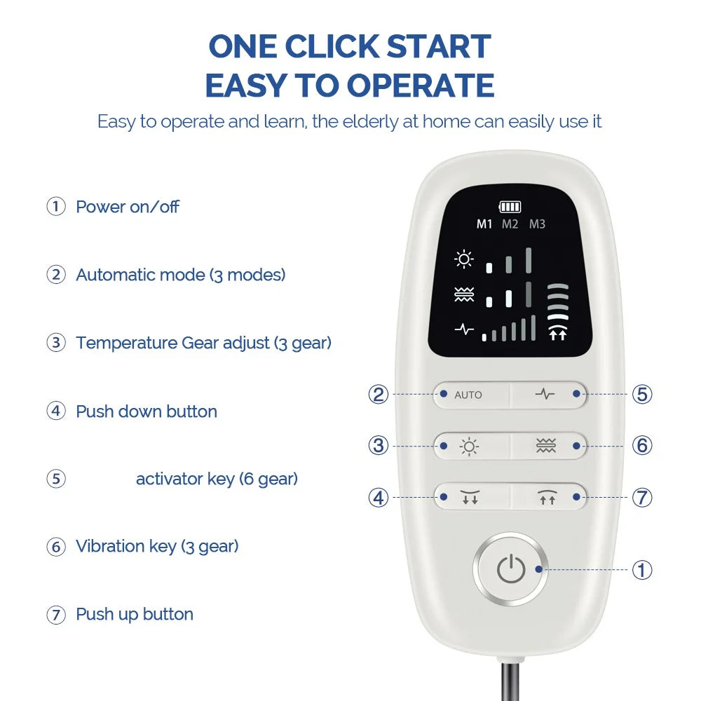 Electric Lumbar Traction Massager Inflatable Back Stretcher Device Adjustable Vibration Waist Massager Waist Spine Support Back