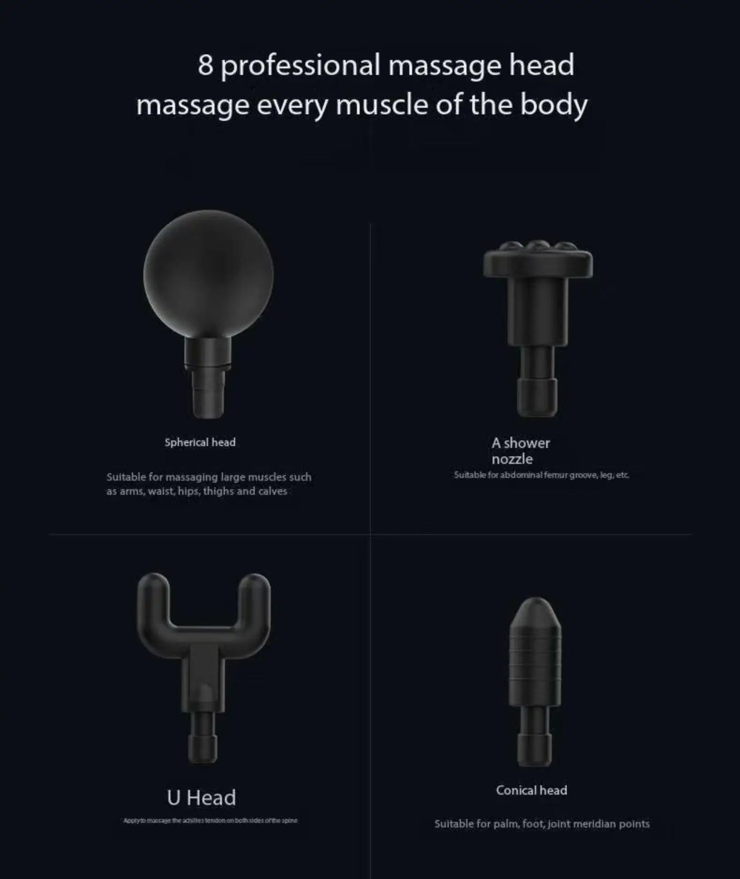 Lenovo Brand Fascia Gun Deeply Relieves Muscle Soreness Fitness and Relaxation Equipment LED Touch Screen 8Massage Head Gifts