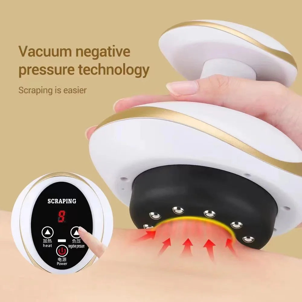 Electric Scraping Massage Cupping Body Massager Vacuum Cans Suction Cup Heating Fat Burner Anti-cellulite Massager