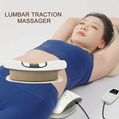 Electric Lumbar Traction Massager Inflatable Back Stretcher Device Adjustable Vibration Waist Massager Waist Spine Support Back