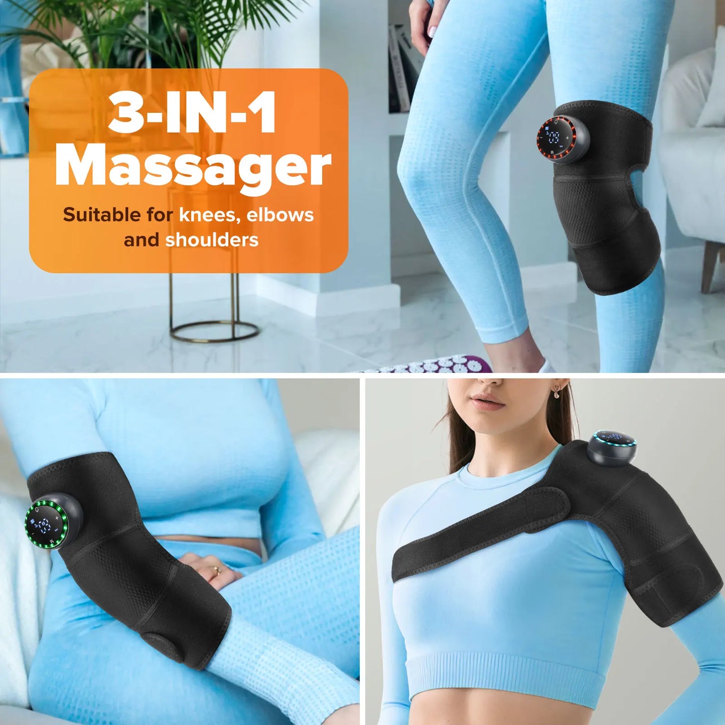 Cordless Heated Knee & Shoulder Brace for Joint Support & Recovery