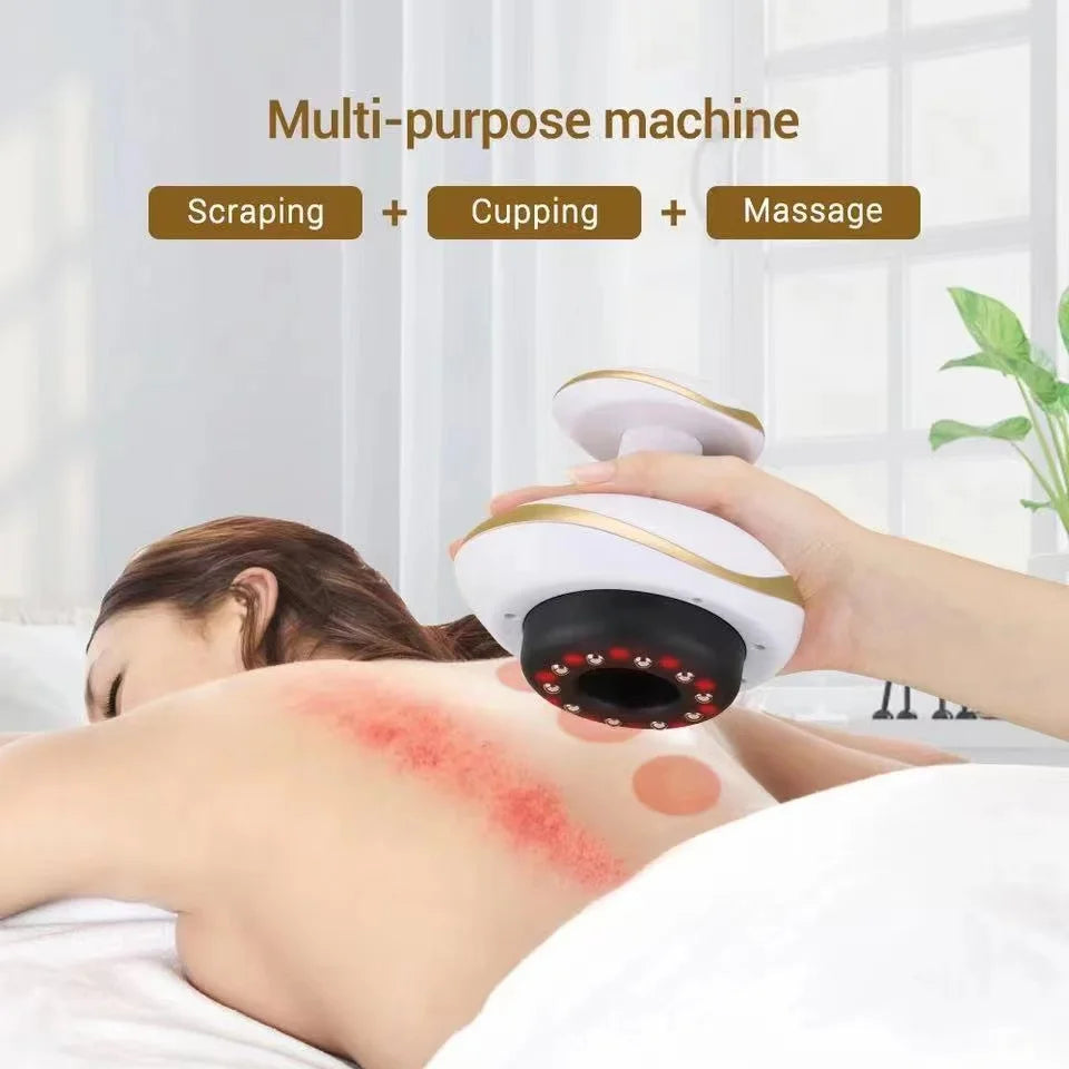 Electric Scraping Massage Cupping Body Massager Vacuum Cans Suction Cup Heating Fat Burner Anti-cellulite Massager