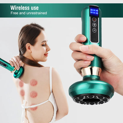 6/12 Gears Electric Cupping Massager Vacuum Suction Cup GuaSha Anti Cellulite Scraping Infrared Heat Body Slimming Massage