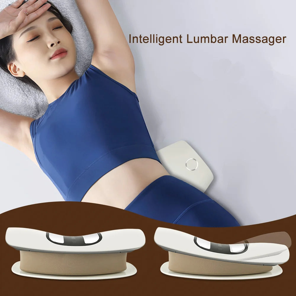 Electric Lumbar Traction Massager Inflatable Back Stretcher Device Adjustable Vibration Waist Massager Waist Spine Support Back