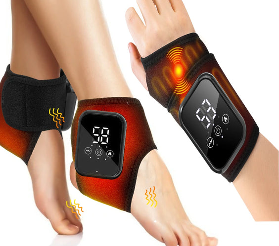 Electric Ankle Brace with Heat & Vibration Massage – Adjustable Support for Foot Pain, Arthritis & Plantar Fasciitis