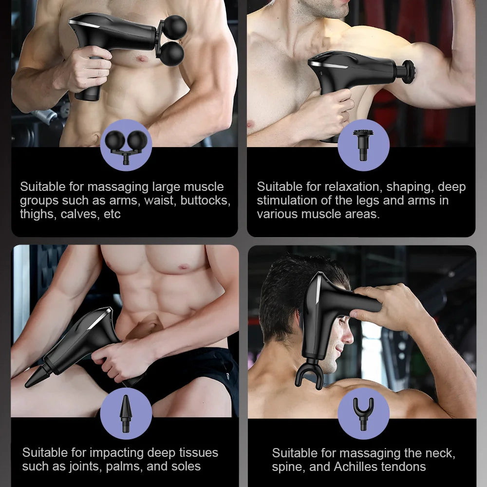Fascia Massge Gun Vibration Deep Tissue Muscle Relaxation Massager Portable Fitness  Device For Body Arm Neck Male Entertainment