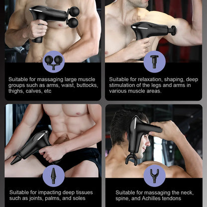 Fascia Massge Gun Vibration Deep Tissue Muscle Relaxation Massager Portable Fitness  Device For Body Arm Neck Male Entertainment