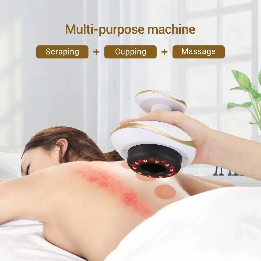 Electric Scraping Massage Cupping Body Massager Vacuum Cans Suction Cup Heating Fat Burner Anti-cellulite Massager