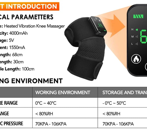 Cordless Heated Knee & Shoulder Brace for Joint Support & Recovery