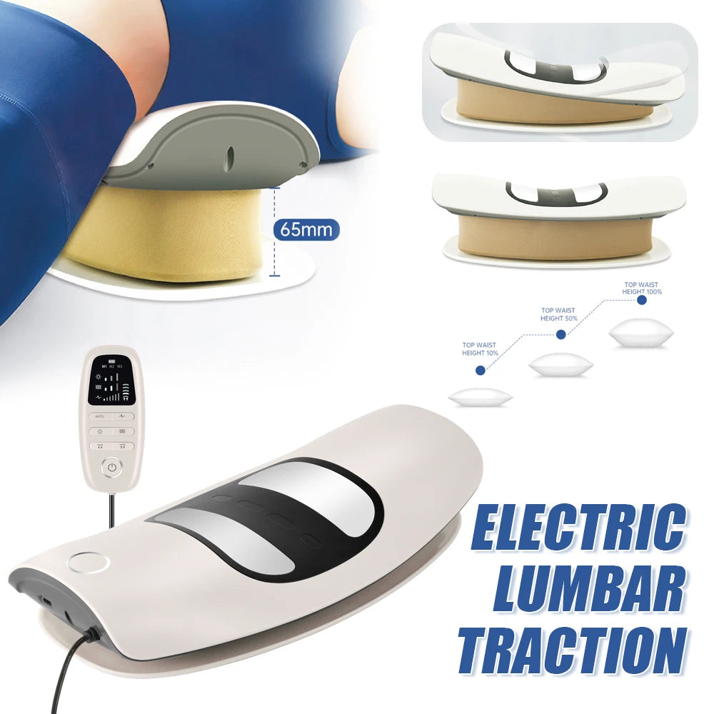 Electric Lumbar Traction Massager Inflatable Back Stretcher Device Adjustable Vibration Waist Massager Waist Spine Support Back