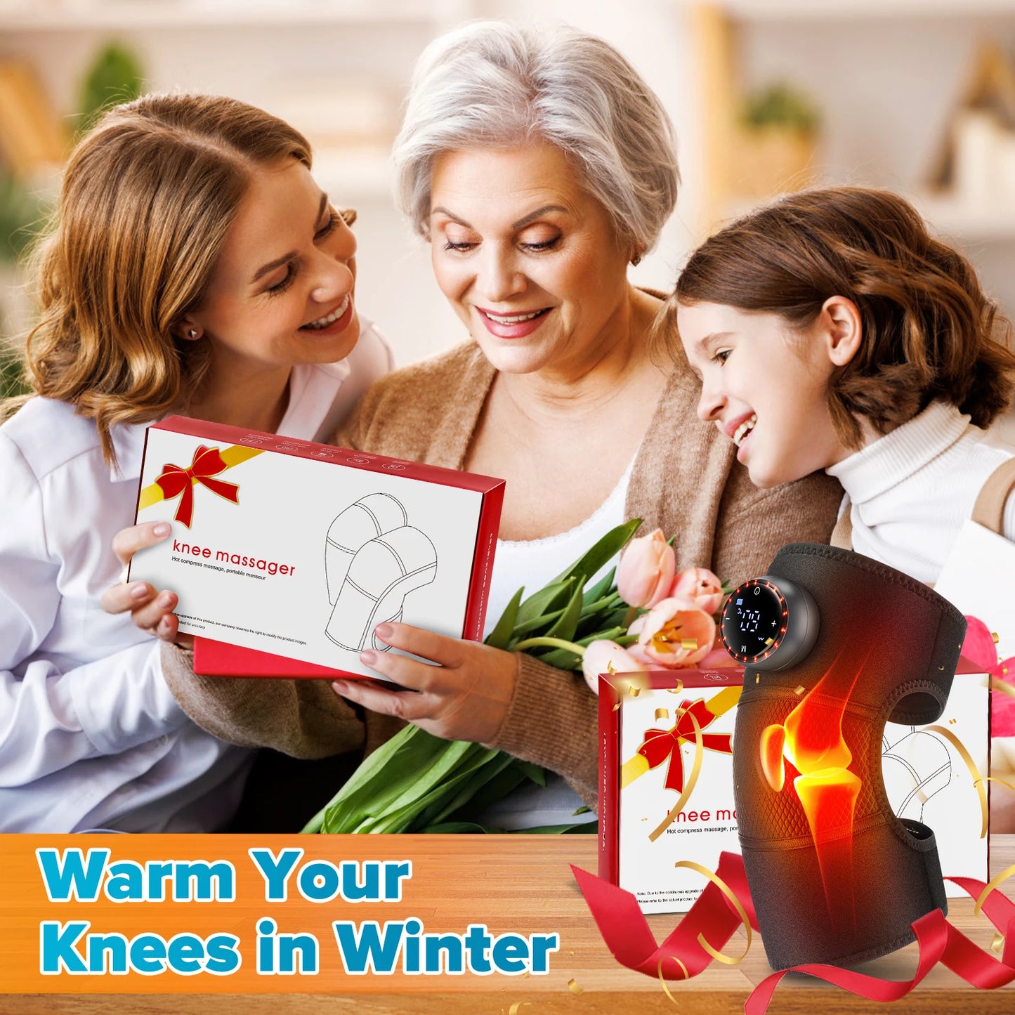 Cordless Heated Knee & Shoulder Brace for Joint Support & Recovery